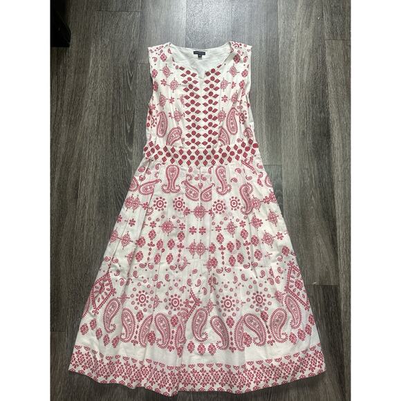 Talbots Women's Sleeveless Dress Never a Wallflower red white size 2 - Picture 1 of 6